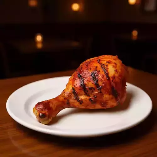 Grilled Chicken Drumstick Juicy Roasted Leg Charred Marks 3D