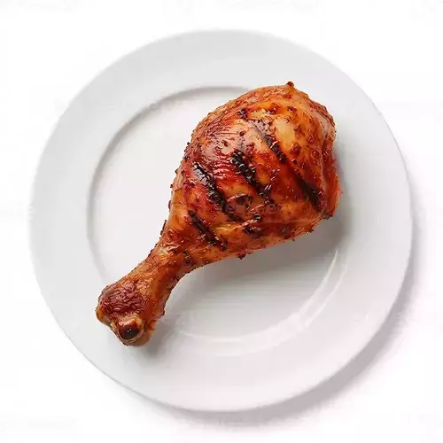 Grilled Chicken Drumstick Juicy Roasted Leg Charred Marks 3D Low-poly 3D model 3