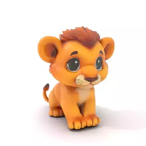 Adorable Lion Cub model pack Low-poly 3D model