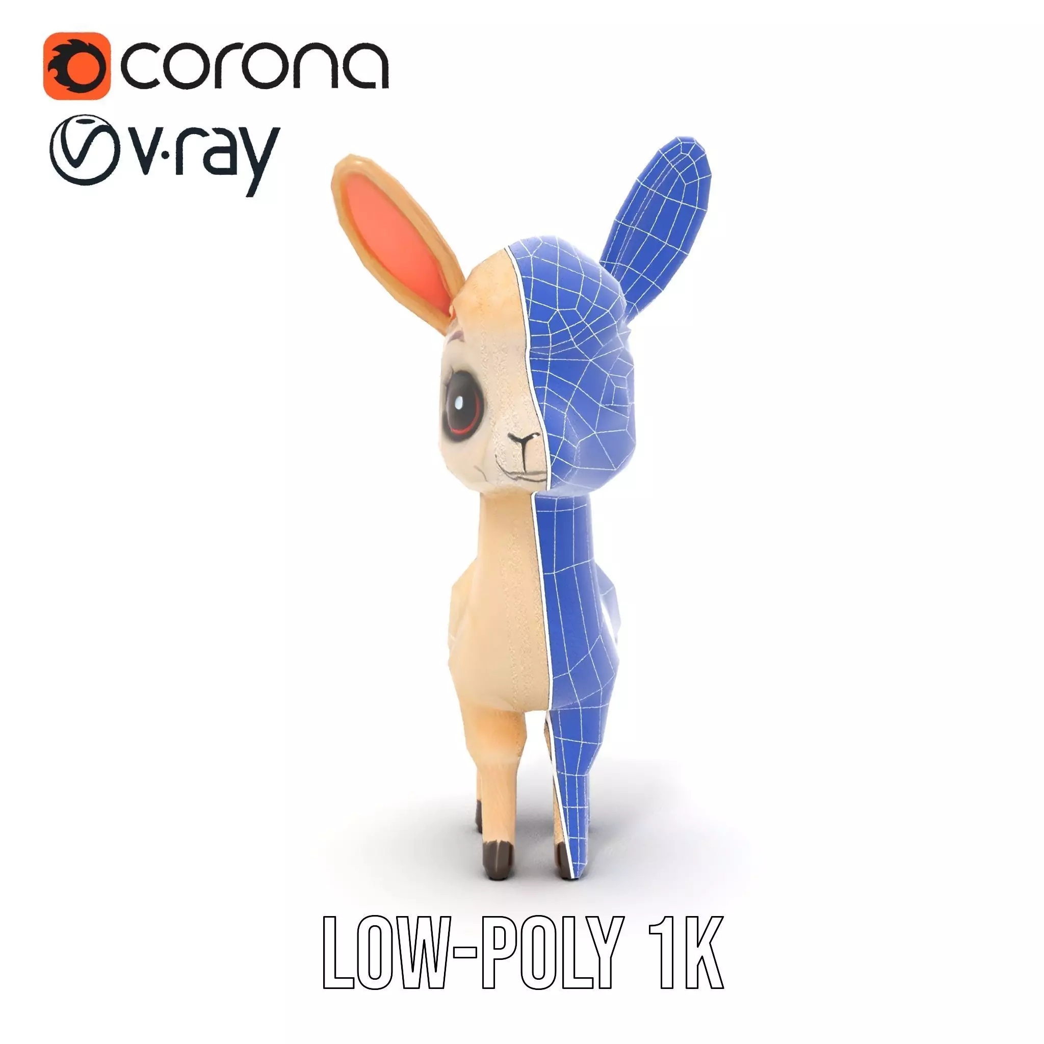 Charming Alpaca Plush model pack Low-poly 3D model_25