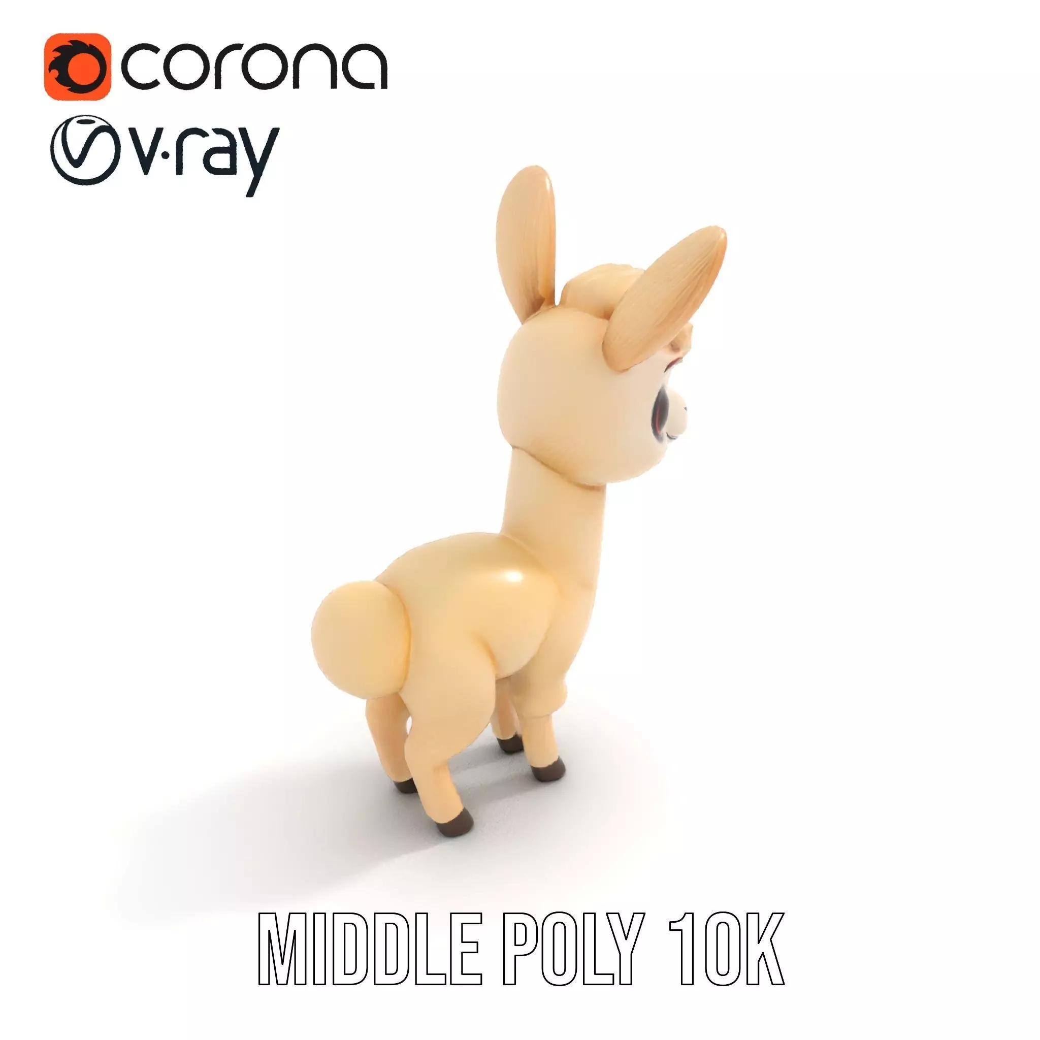 Charming Alpaca Plush model pack Low-poly 3D model_5
