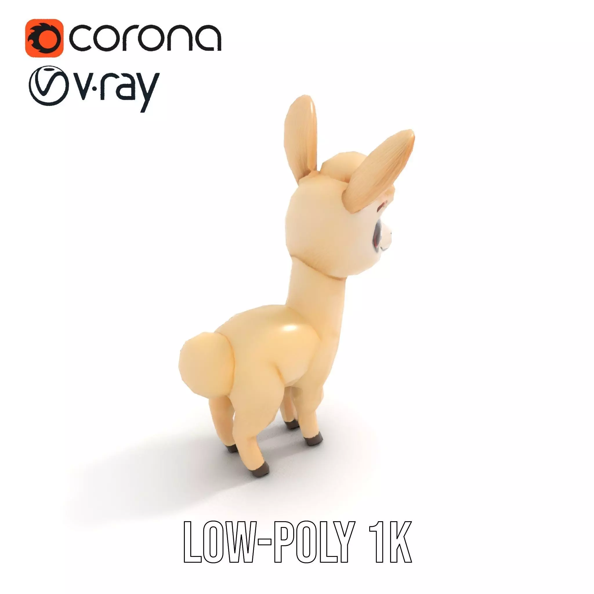 Charming Alpaca Plush model pack Low-poly 3D model_14