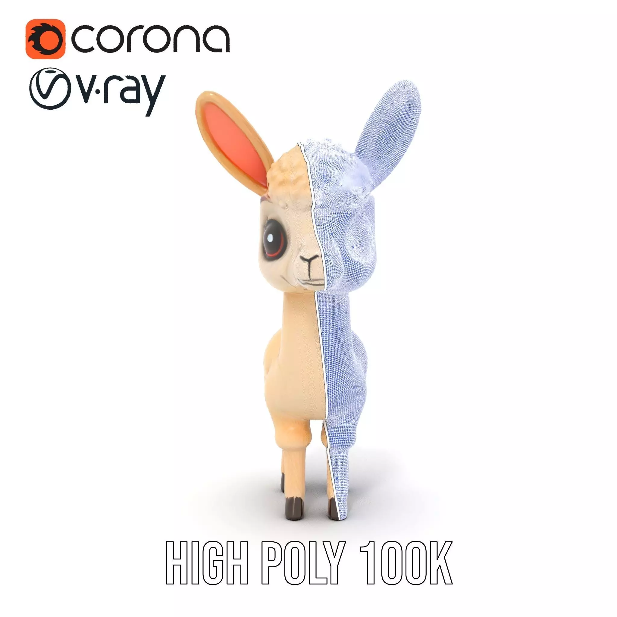 Charming Alpaca Plush model pack Low-poly 3D model_34