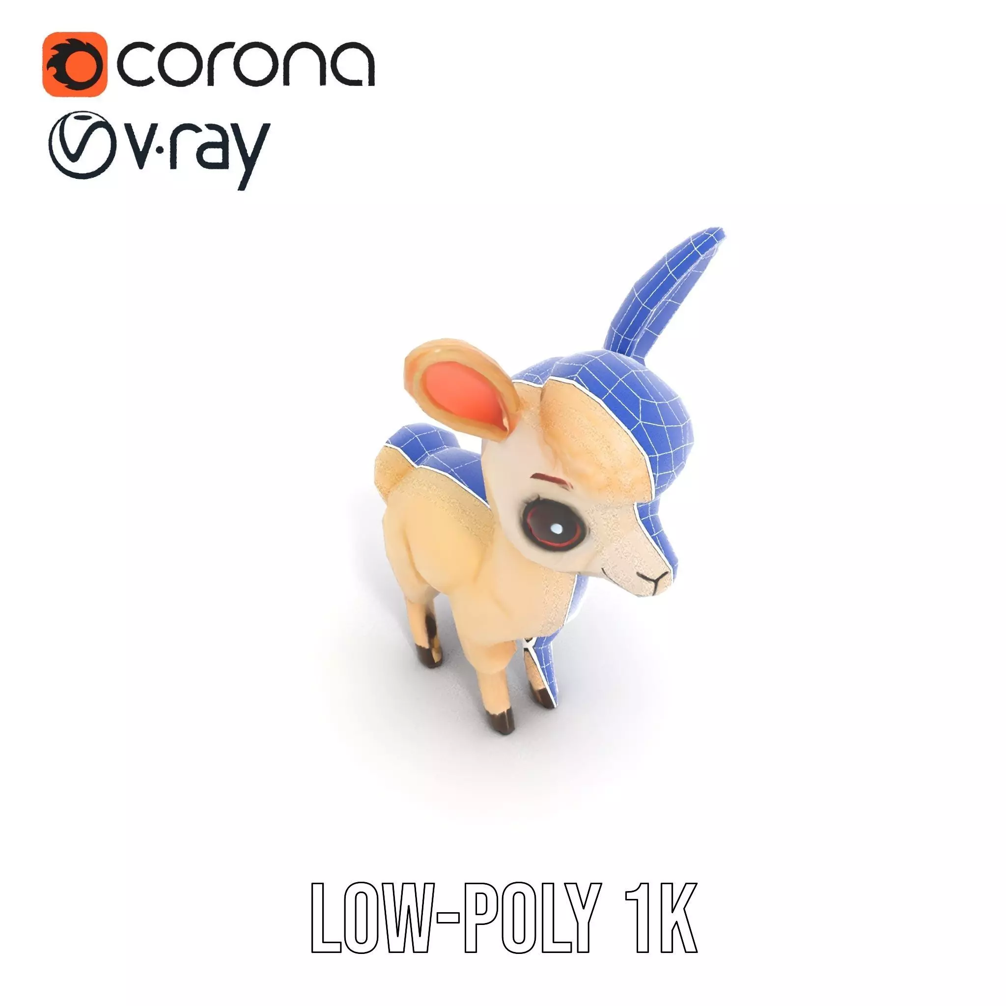 Charming Alpaca Plush model pack Low-poly 3D model_17