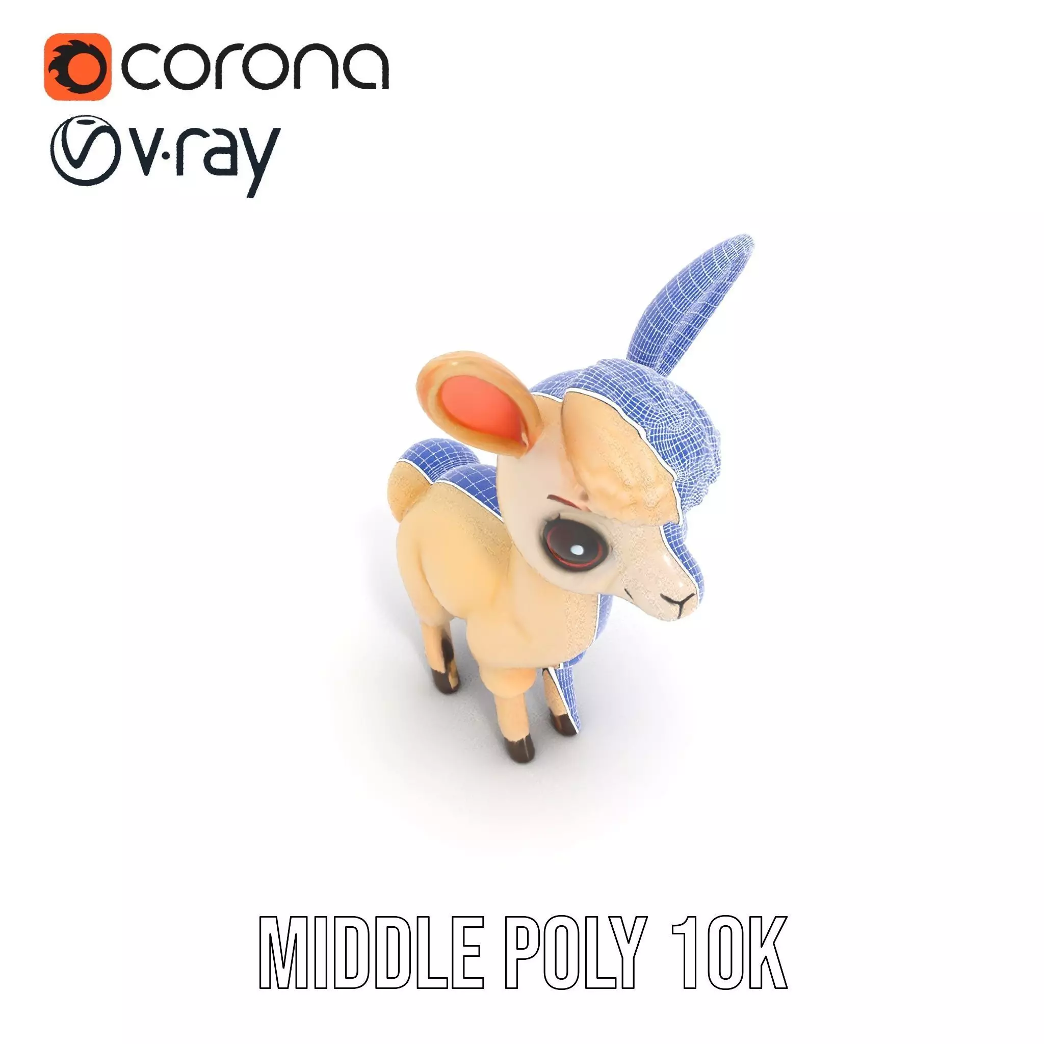 Charming Alpaca Plush model pack Low-poly 3D model_29