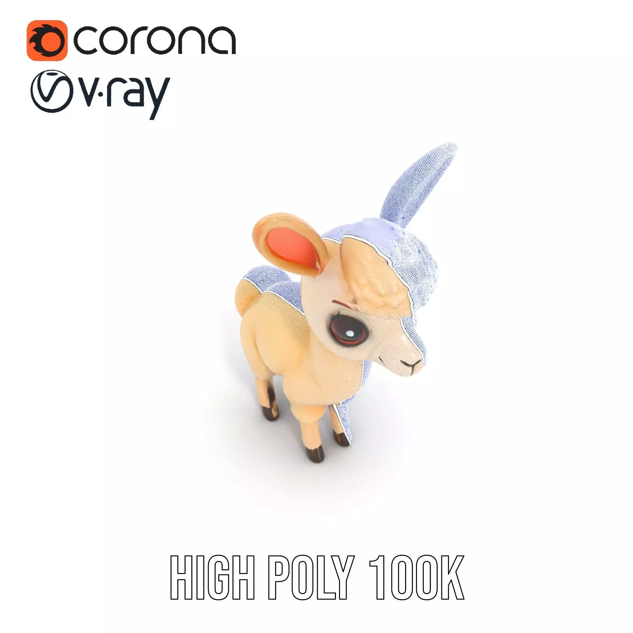 Charming Alpaca Plush model pack Low-poly 3D model_33