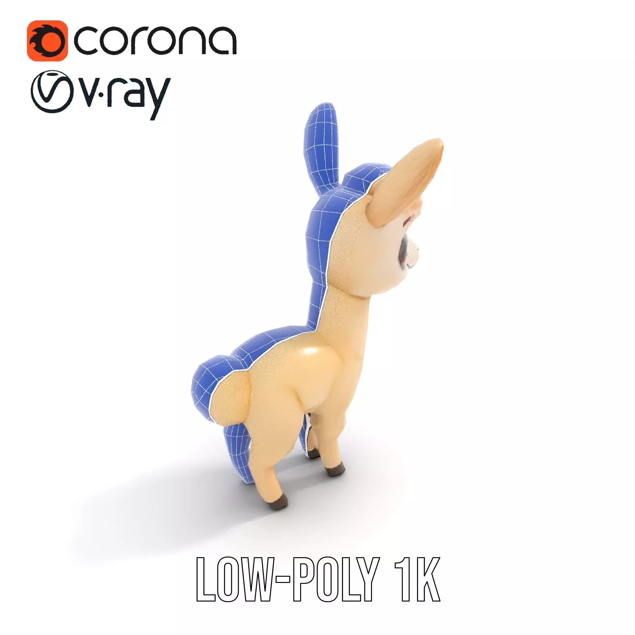 Charming Alpaca Plush model pack Low-poly 3D model_12