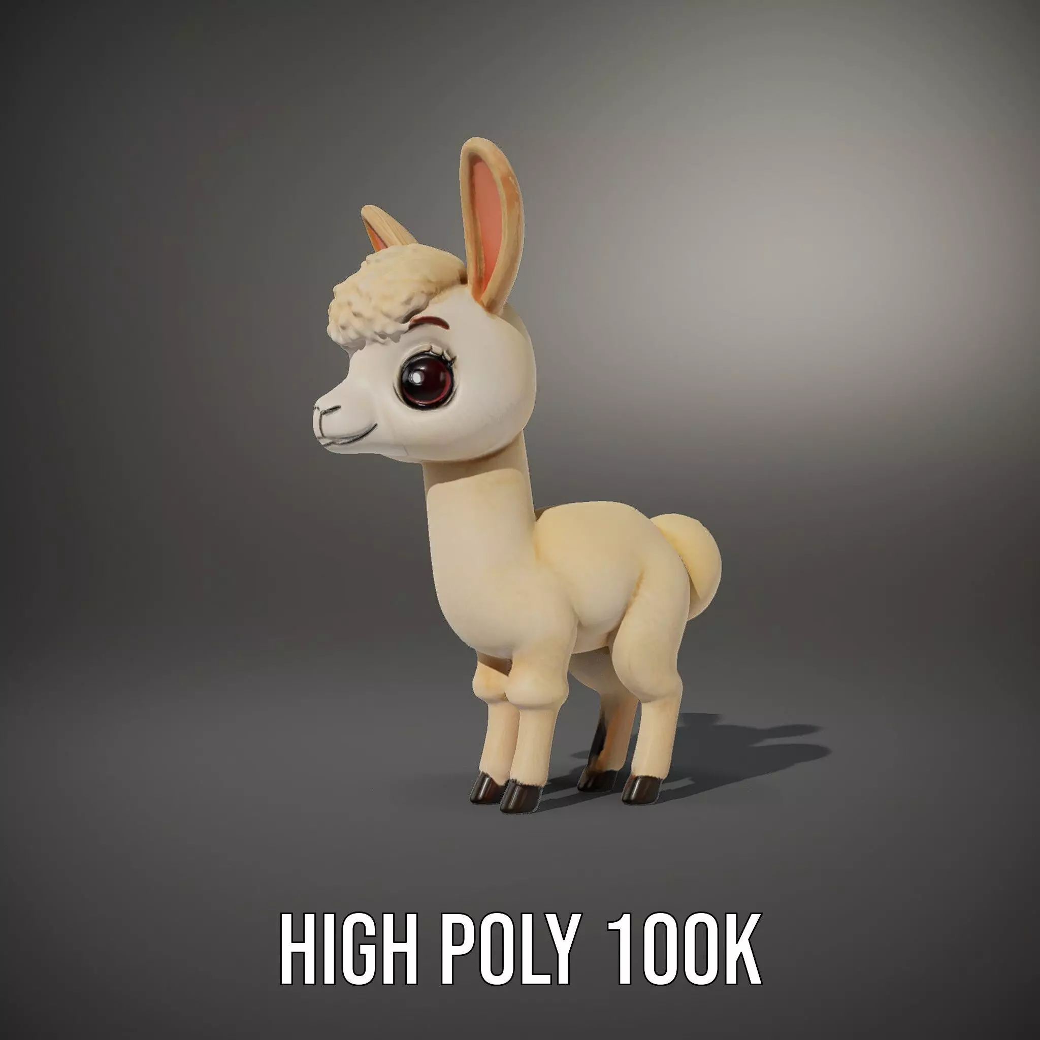 Charming Alpaca Plush model pack Low-poly 3D model_8