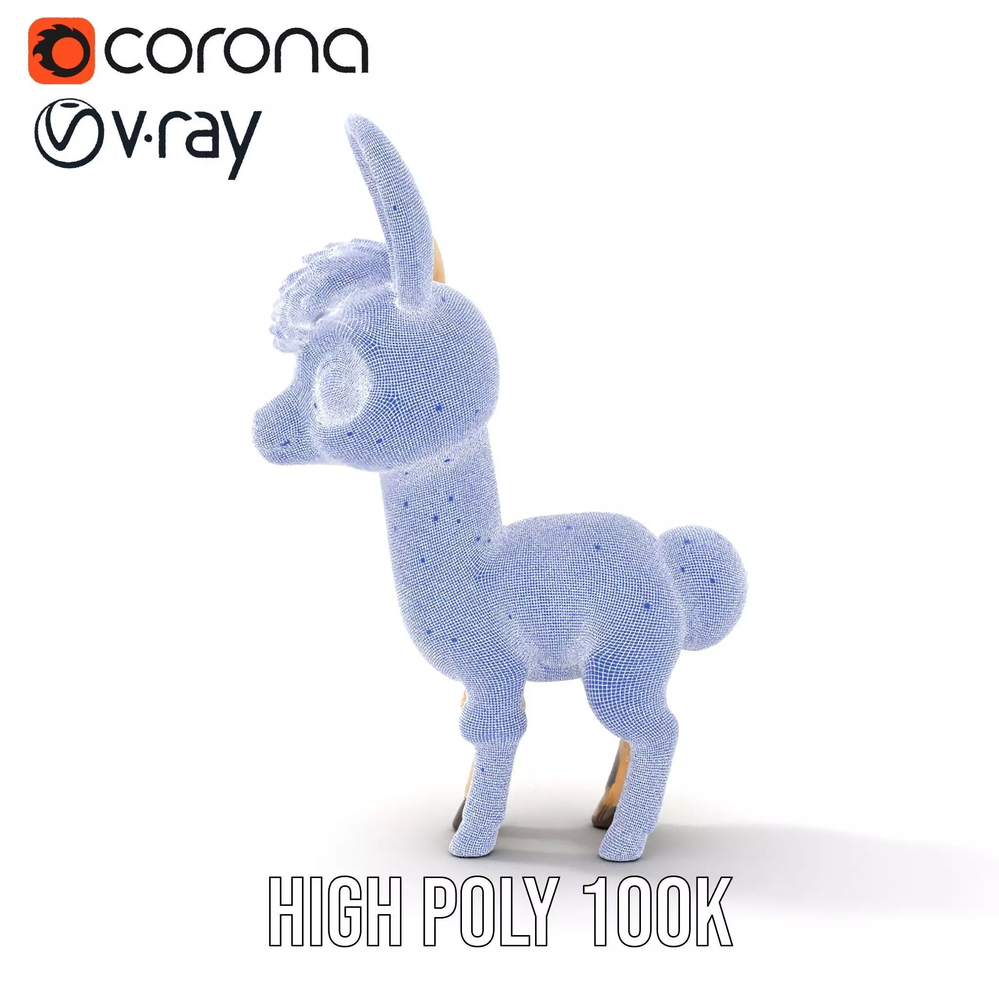 Charming Alpaca Plush model pack Low-poly 3D model_28