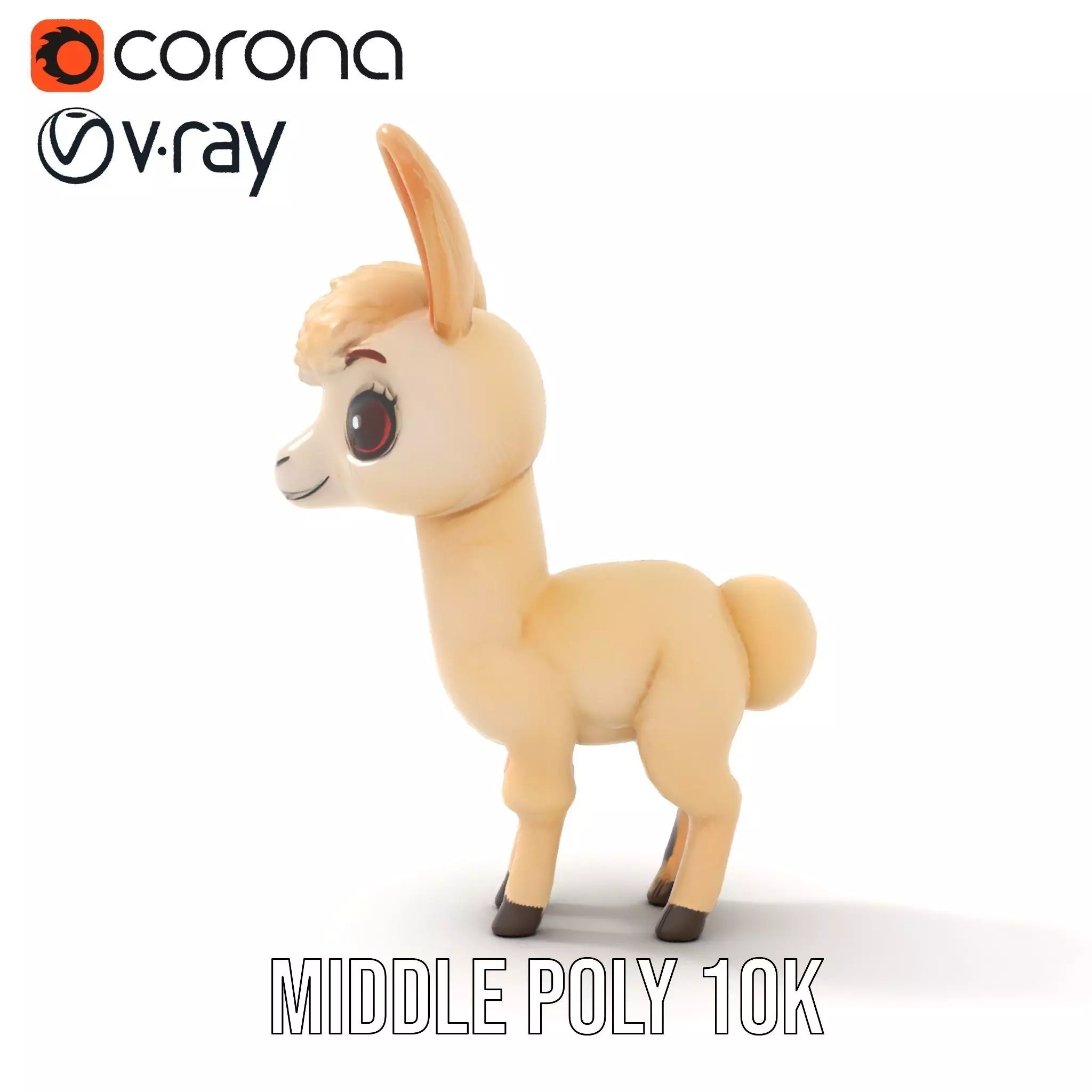 Charming Alpaca Plush model pack Low-poly 3D model_24