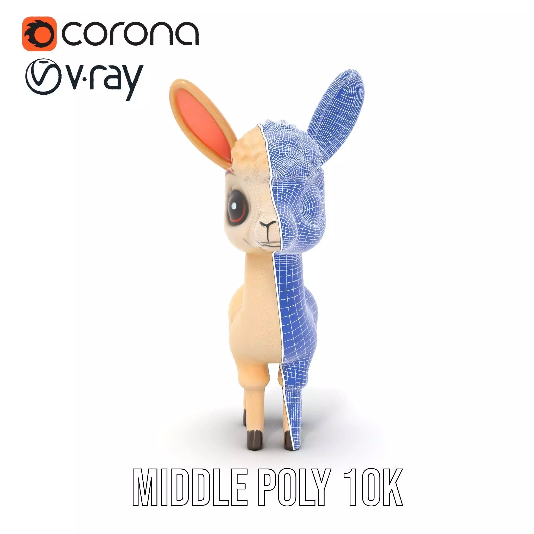 Charming Alpaca Plush model pack Low-poly 3D model_16