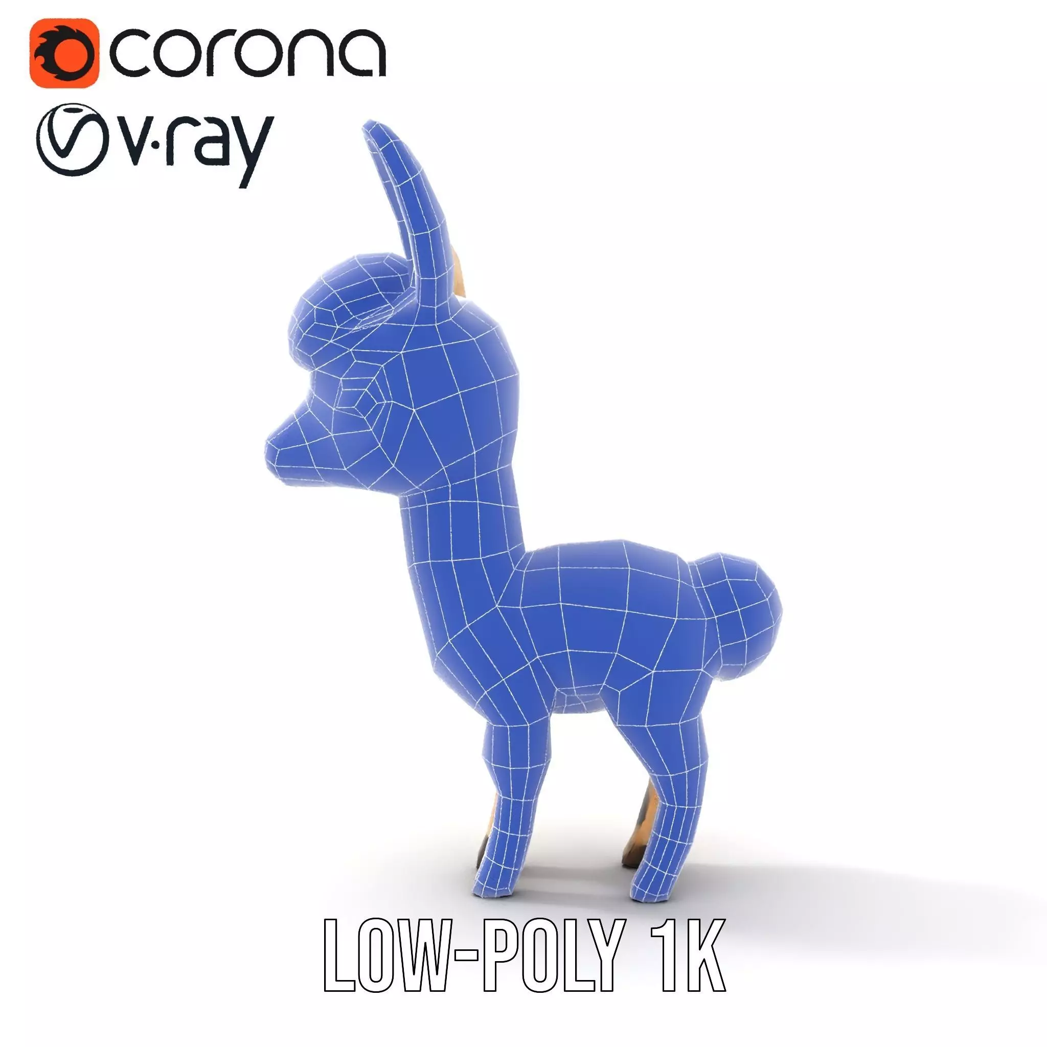 Charming Alpaca Plush model pack Low-poly 3D model_19