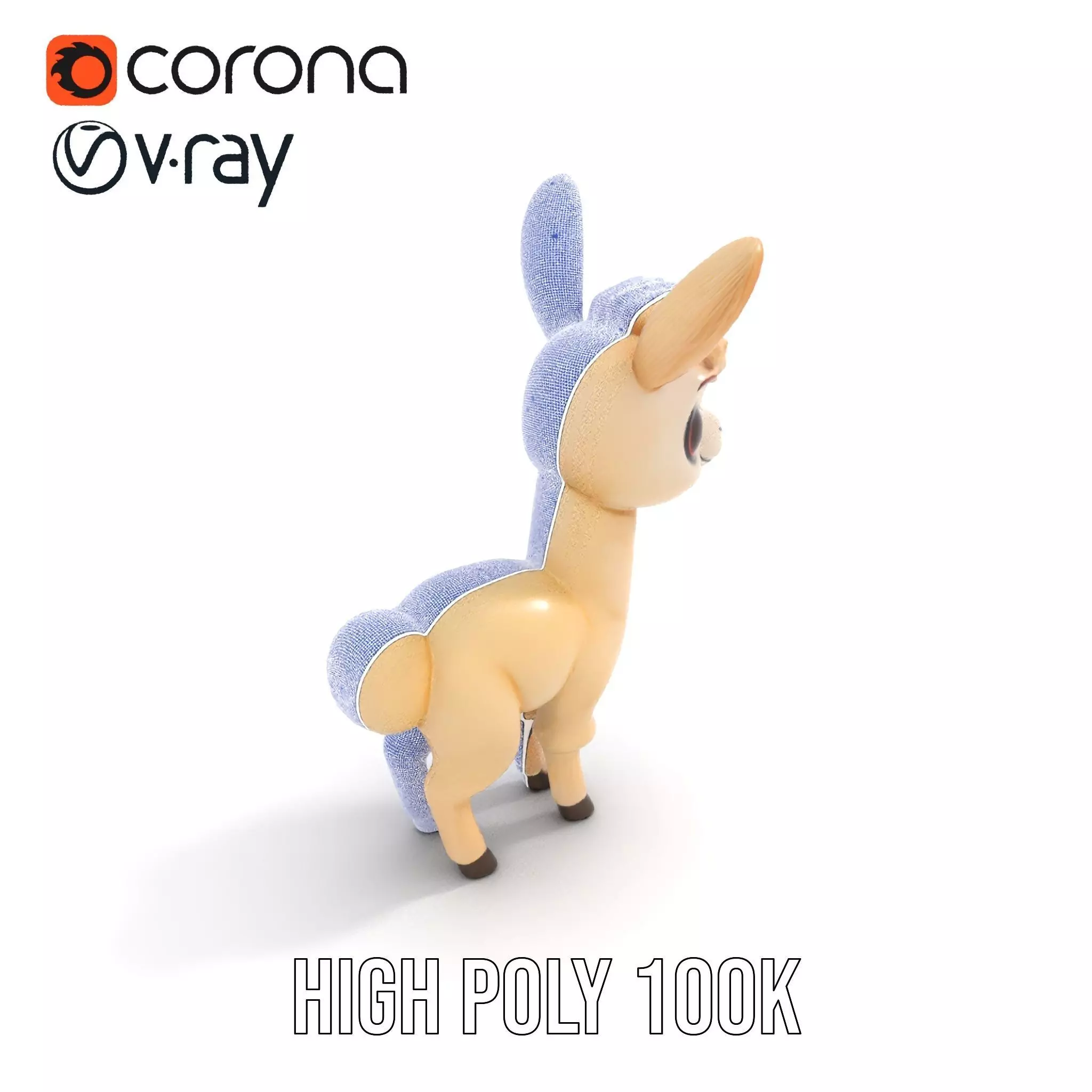 Charming Alpaca Plush model pack Low-poly 3D model_32