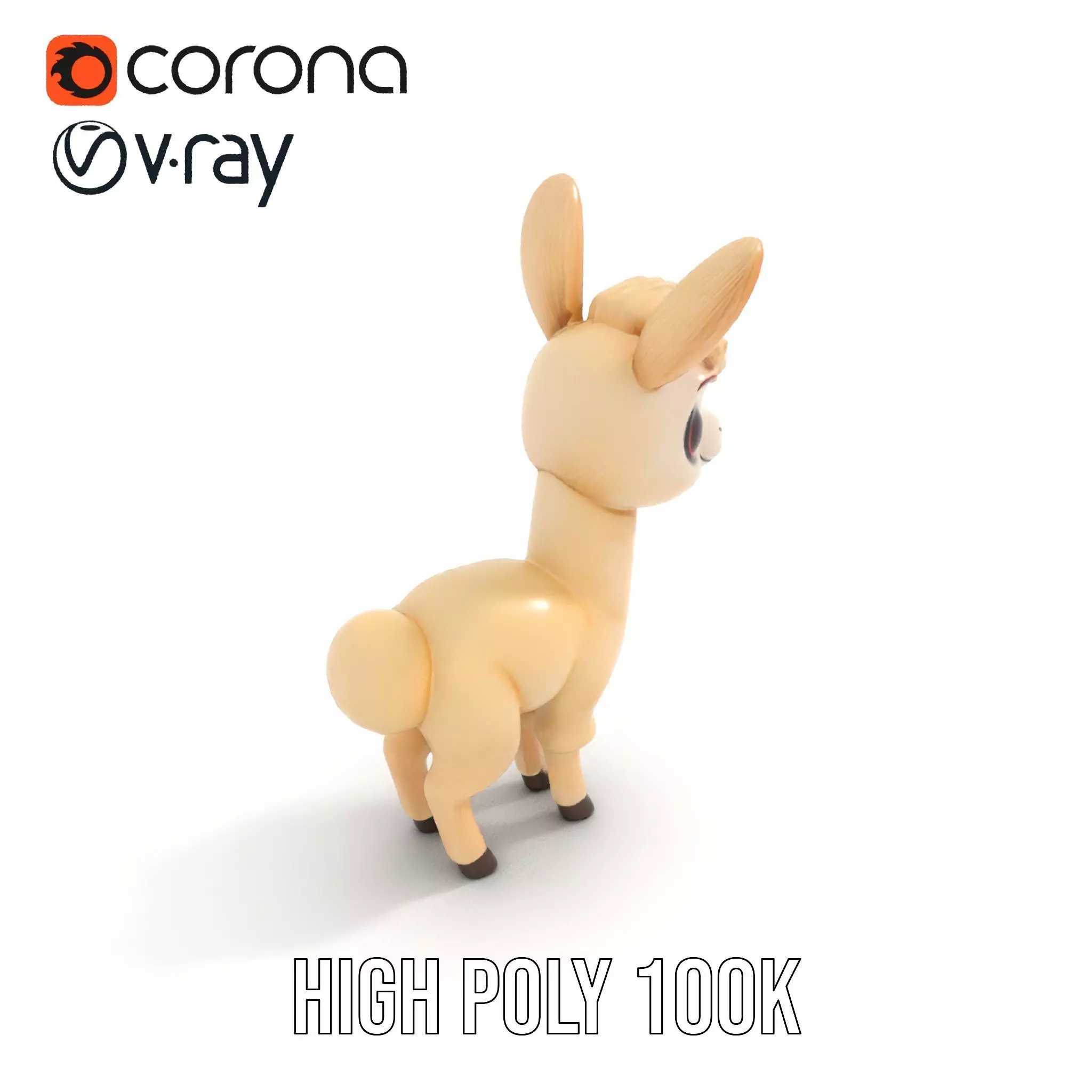 Charming Alpaca Plush model pack Low-poly 3D model_20