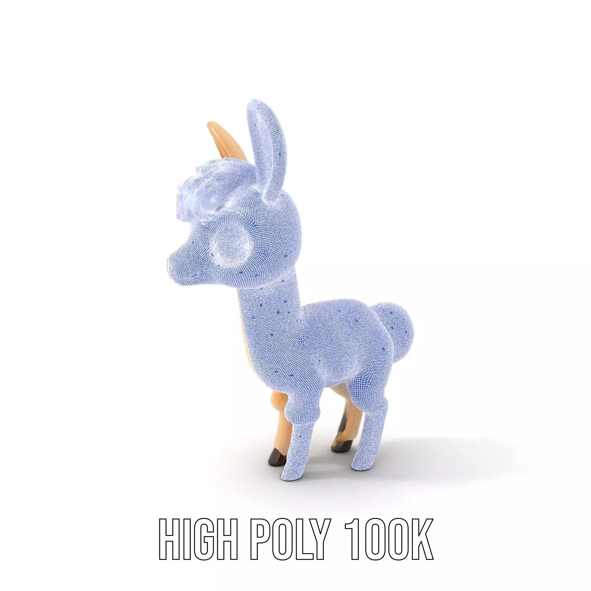 Charming Alpaca Plush model pack Low-poly 3D model_4