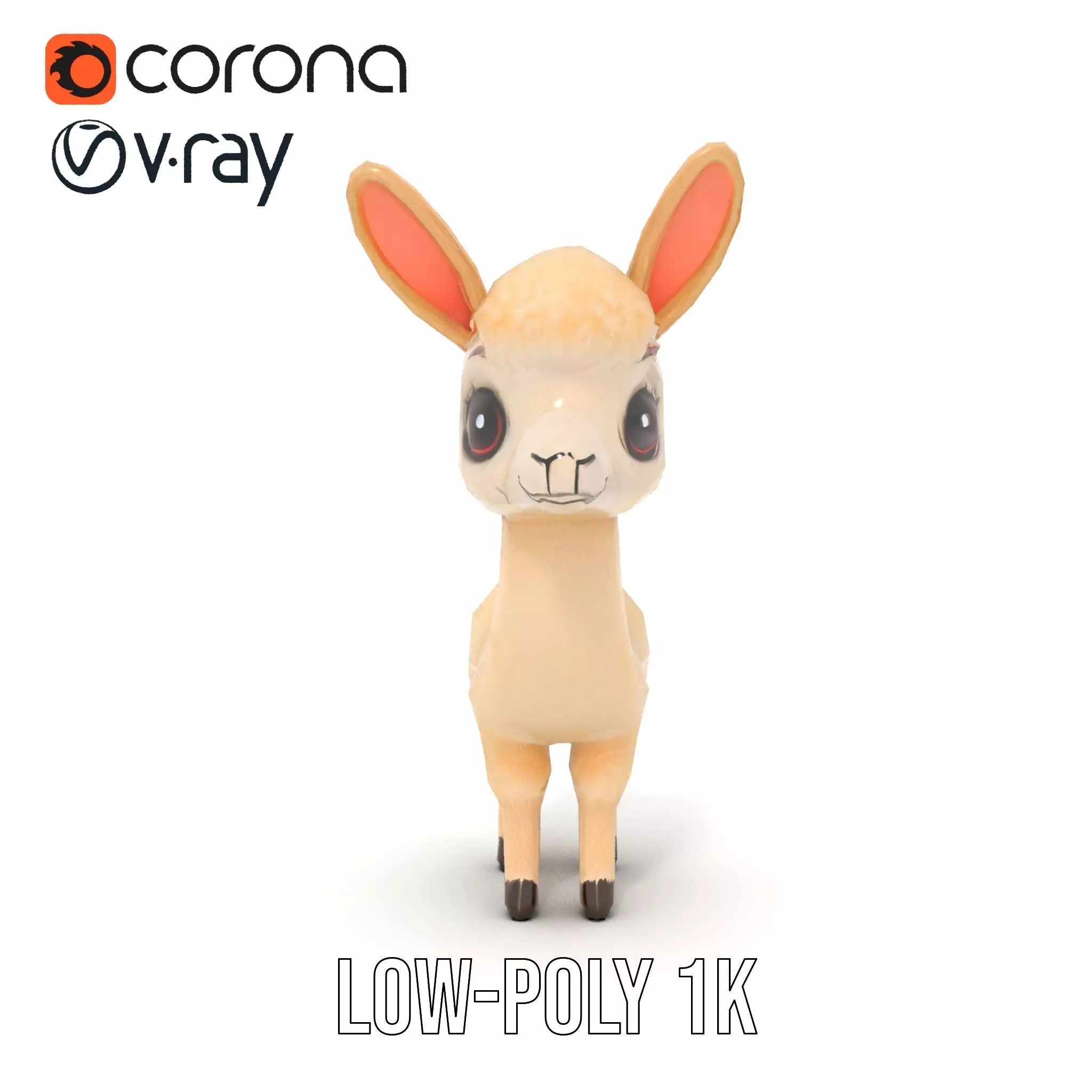 Charming Alpaca Plush model pack Low-poly 3D model_27