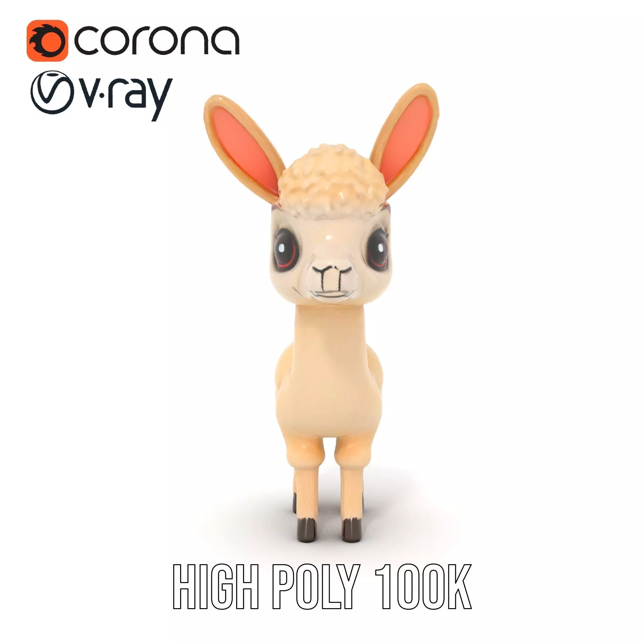 Charming Alpaca Plush model pack Low-poly 3D model_31