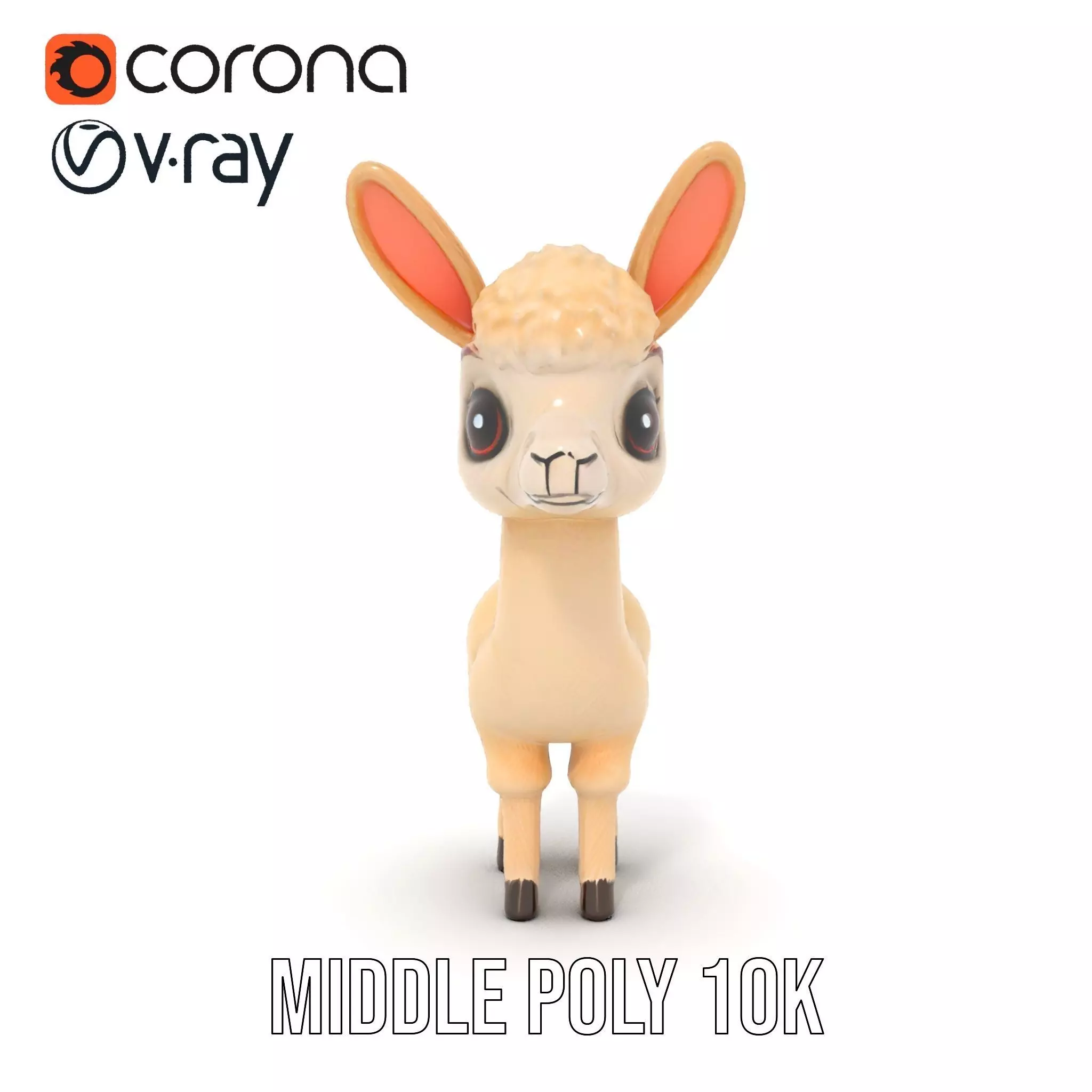 Charming Alpaca Plush model pack Low-poly 3D model_13