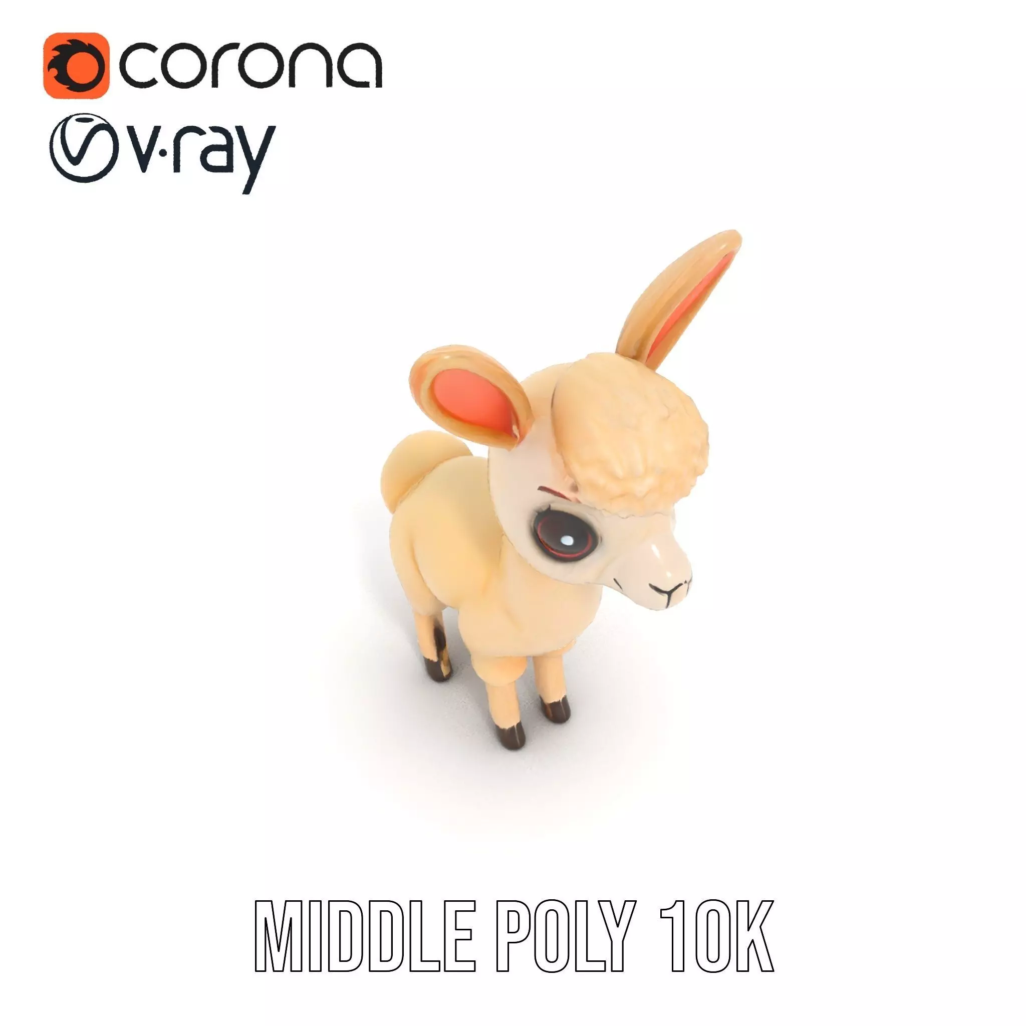 Charming Alpaca Plush model pack Low-poly 3D model_6