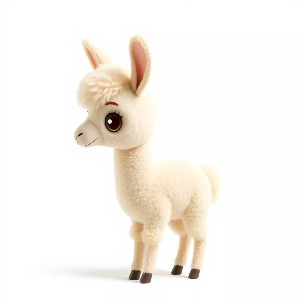 Charming Alpaca Plush model pack Low-poly 3D model_2