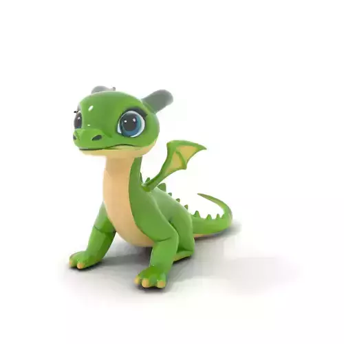 Green Baby Dragon model pack Low-poly 3D model