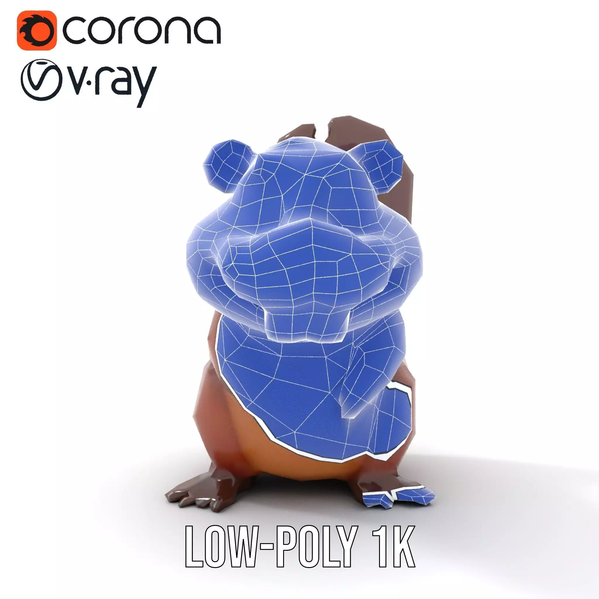 Playful Brown Beaver model pack Low-poly 3D model_28
