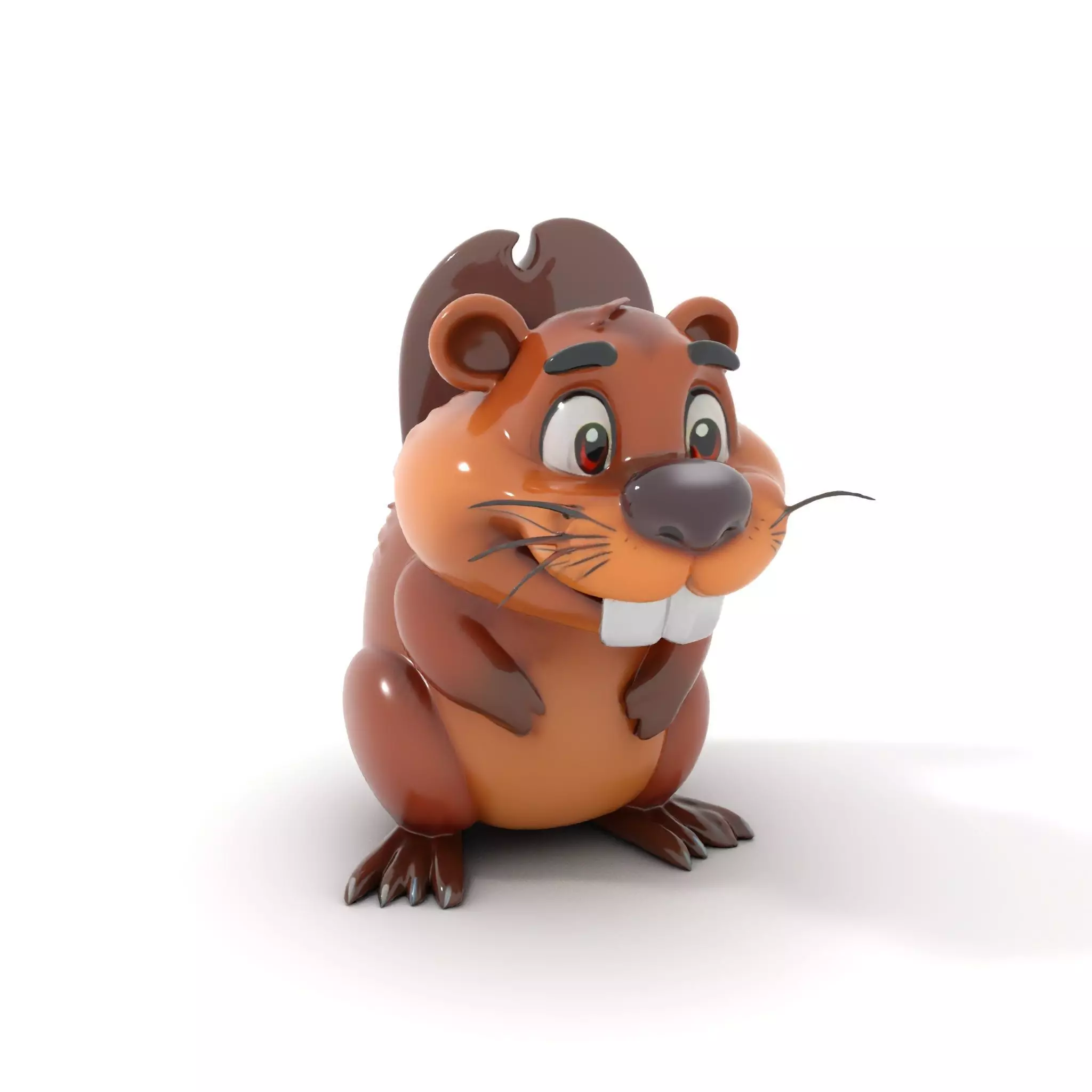 Playful Brown Beaver model pack Low-poly 3D model_0