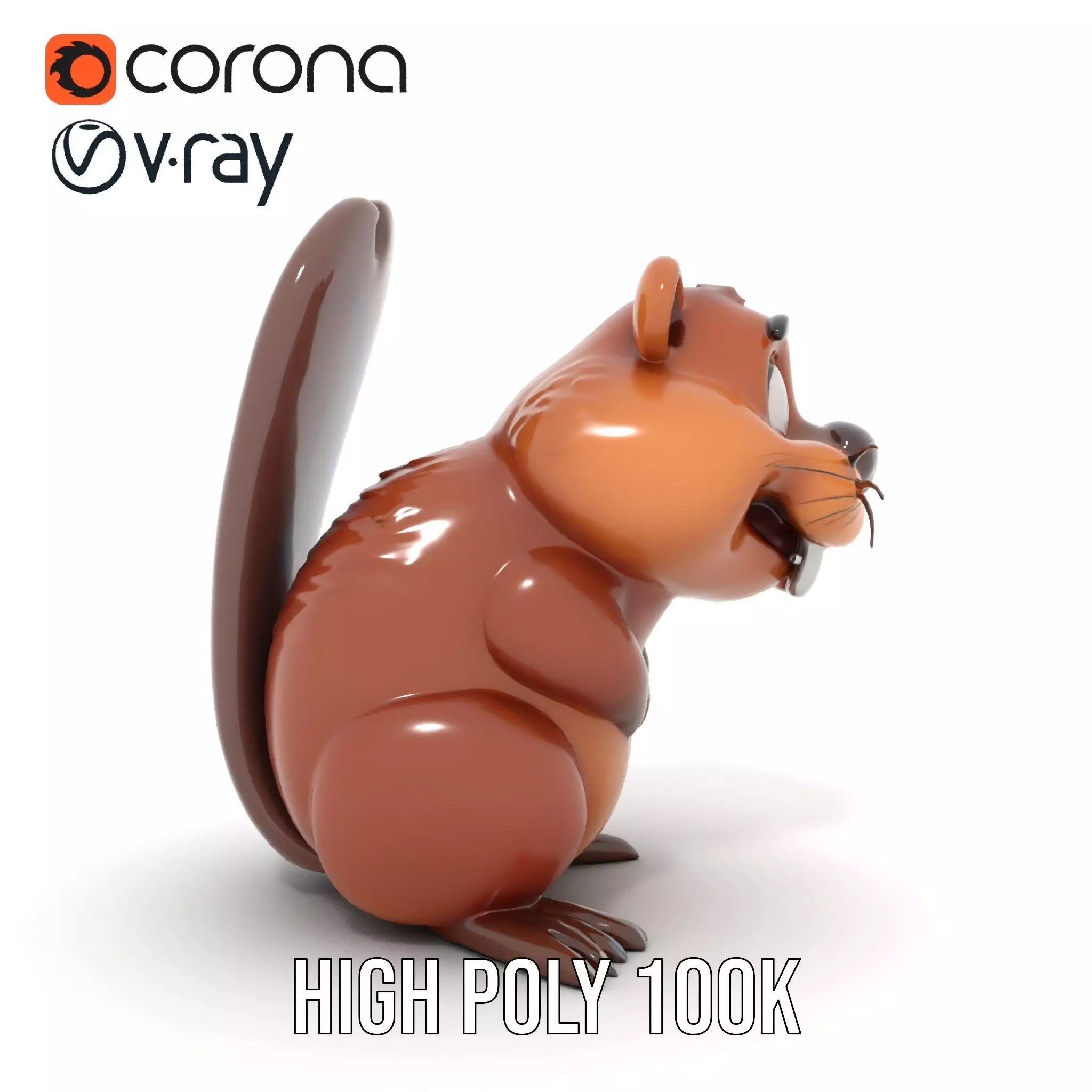 Playful Brown Beaver model pack Low-poly 3D model_26
