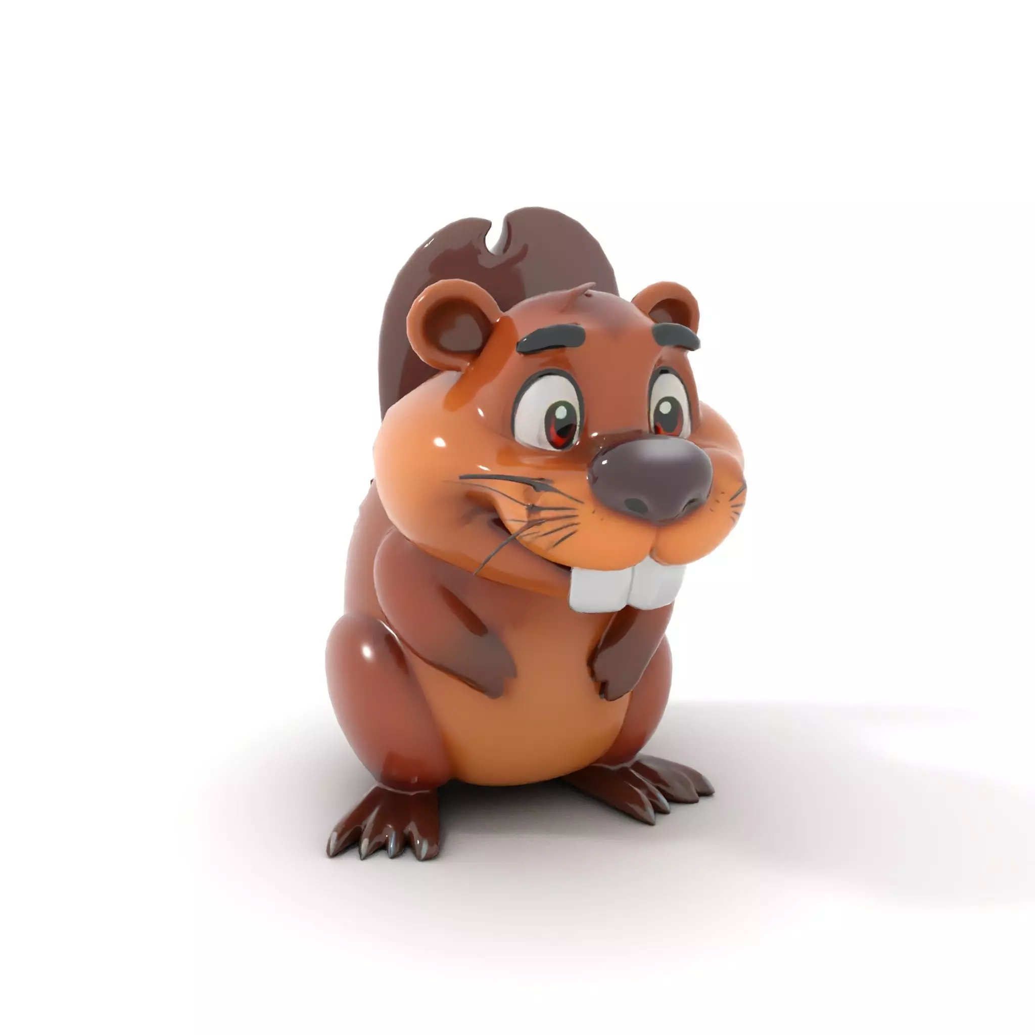 Playful Brown Beaver model pack Low-poly 3D model_6