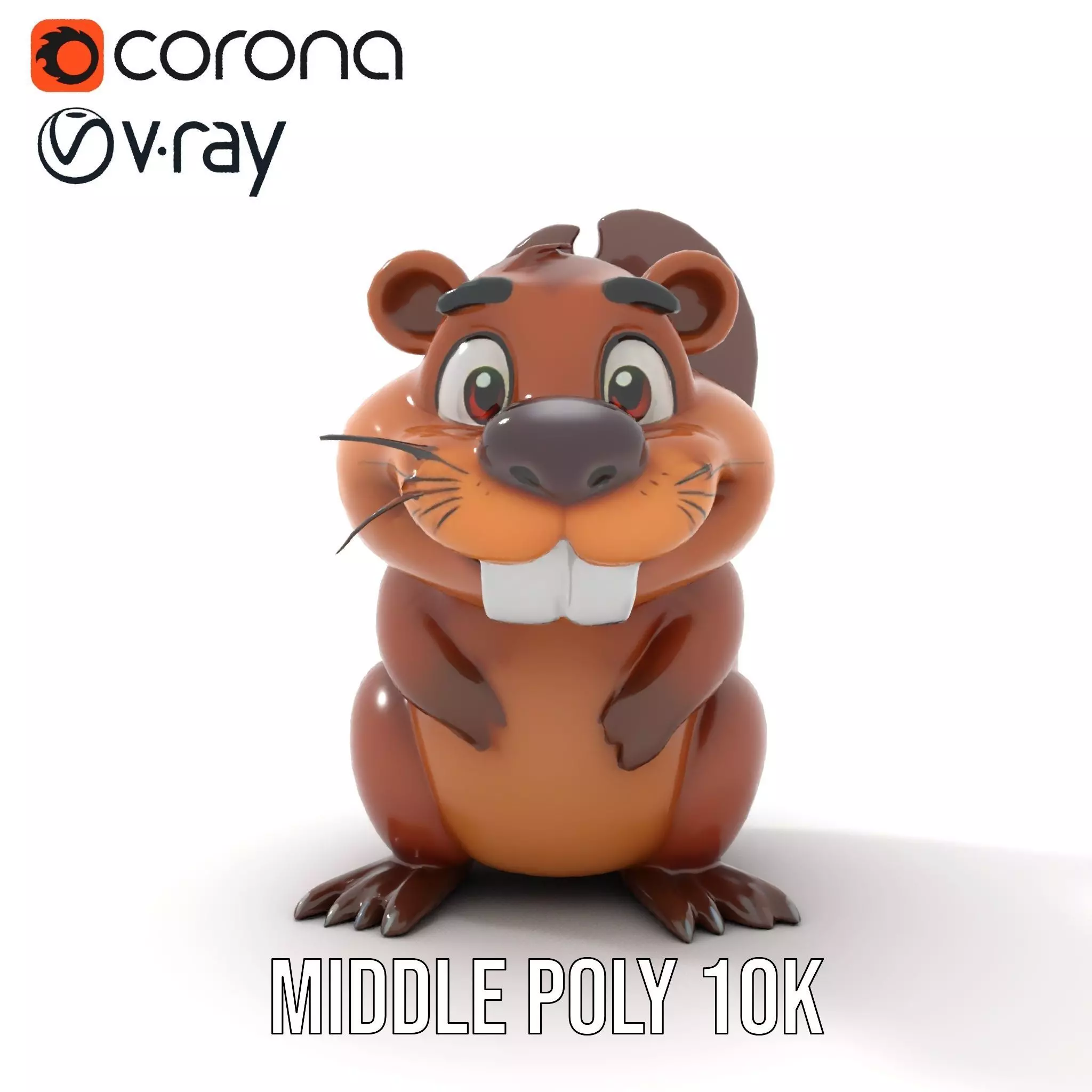 Playful Brown Beaver model pack Low-poly 3D model_5