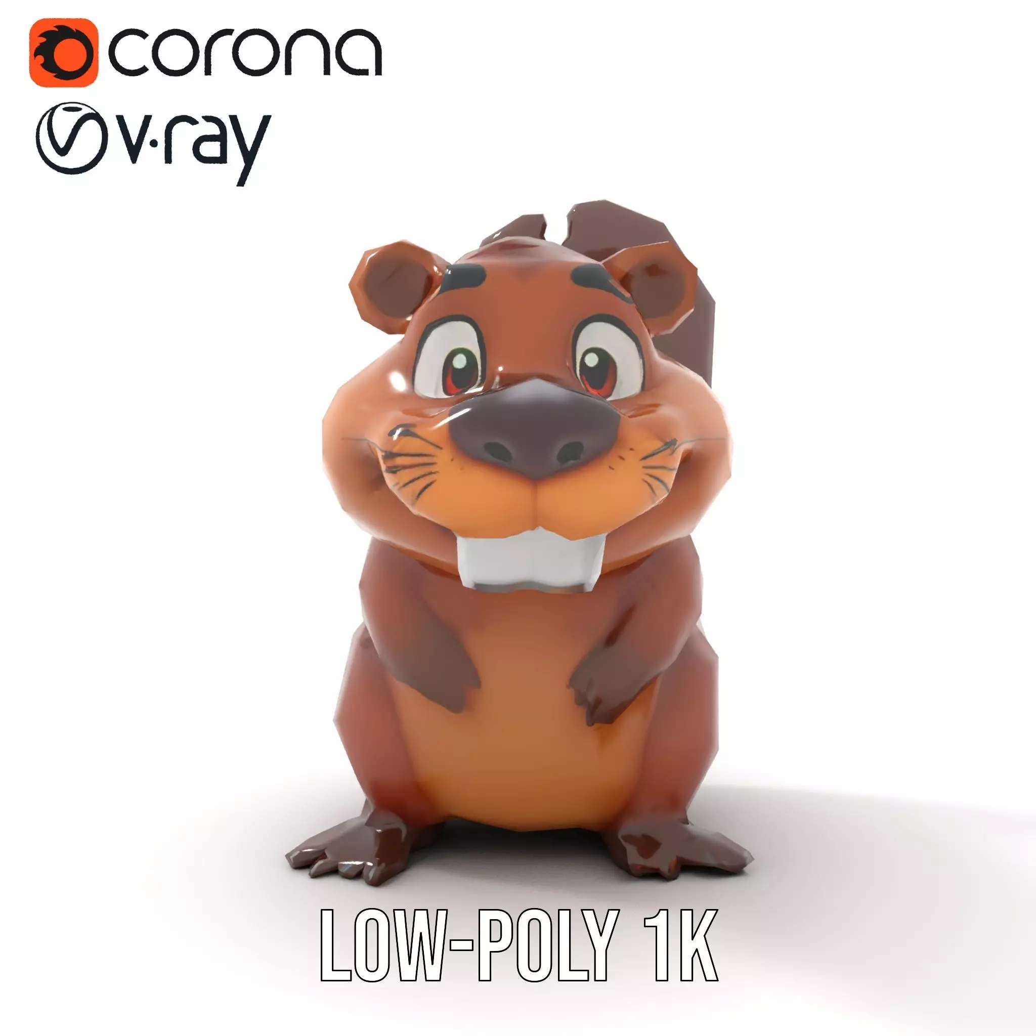 Playful Brown Beaver model pack Low-poly 3D model_16