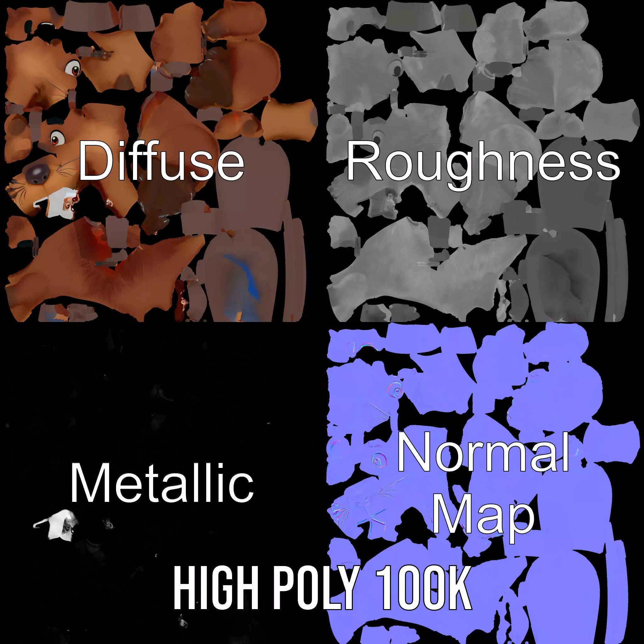 Playful Brown Beaver model pack Low-poly 3D model_3