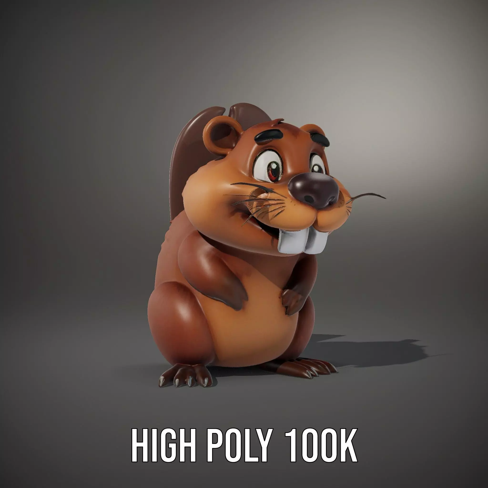 Playful Brown Beaver model pack Low-poly 3D model_8