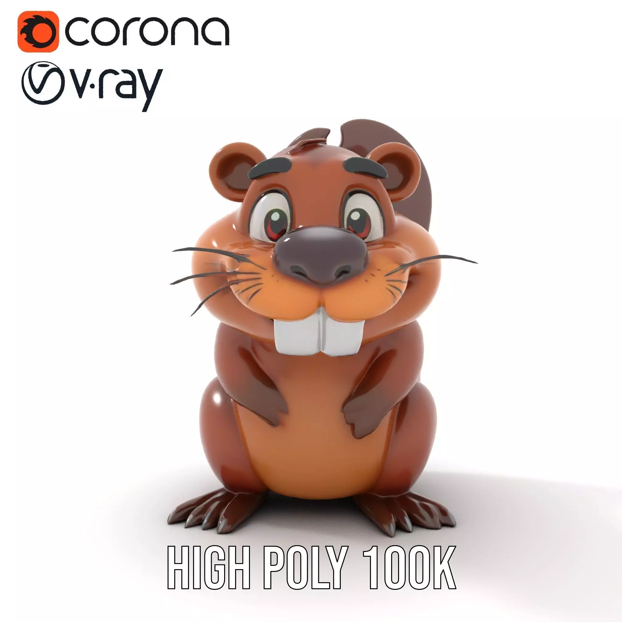 Playful Brown Beaver model pack Low-poly 3D model_23