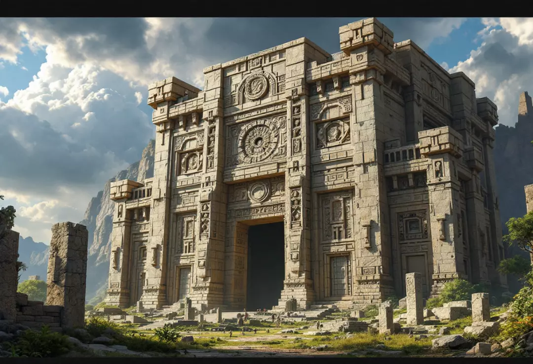 Ancient Stone Temple Epic Fantasy Environment Asset Low-poly 3D model
