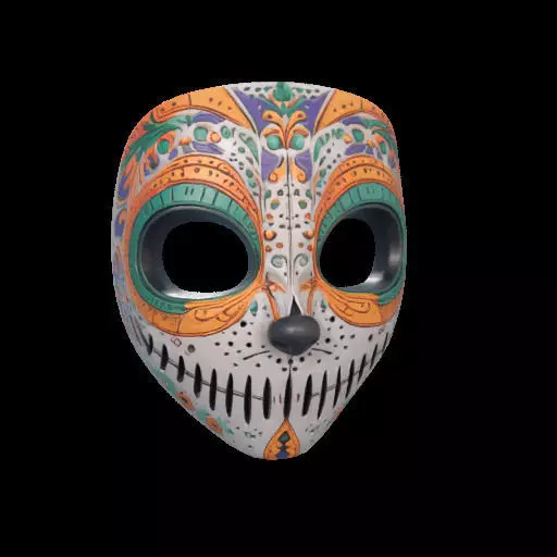 Colorful Anime-Style Mask 3D print model_2