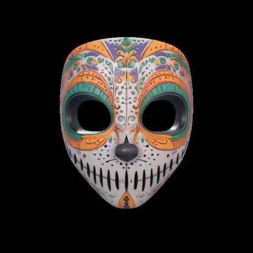 Colorful Anime-Style Mask 3D print model_1