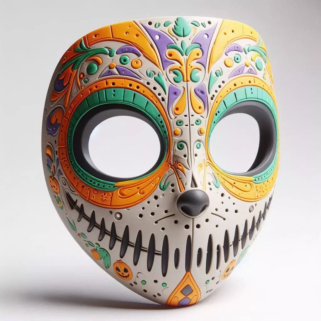 Colorful Anime-Style Mask 3D print model_0