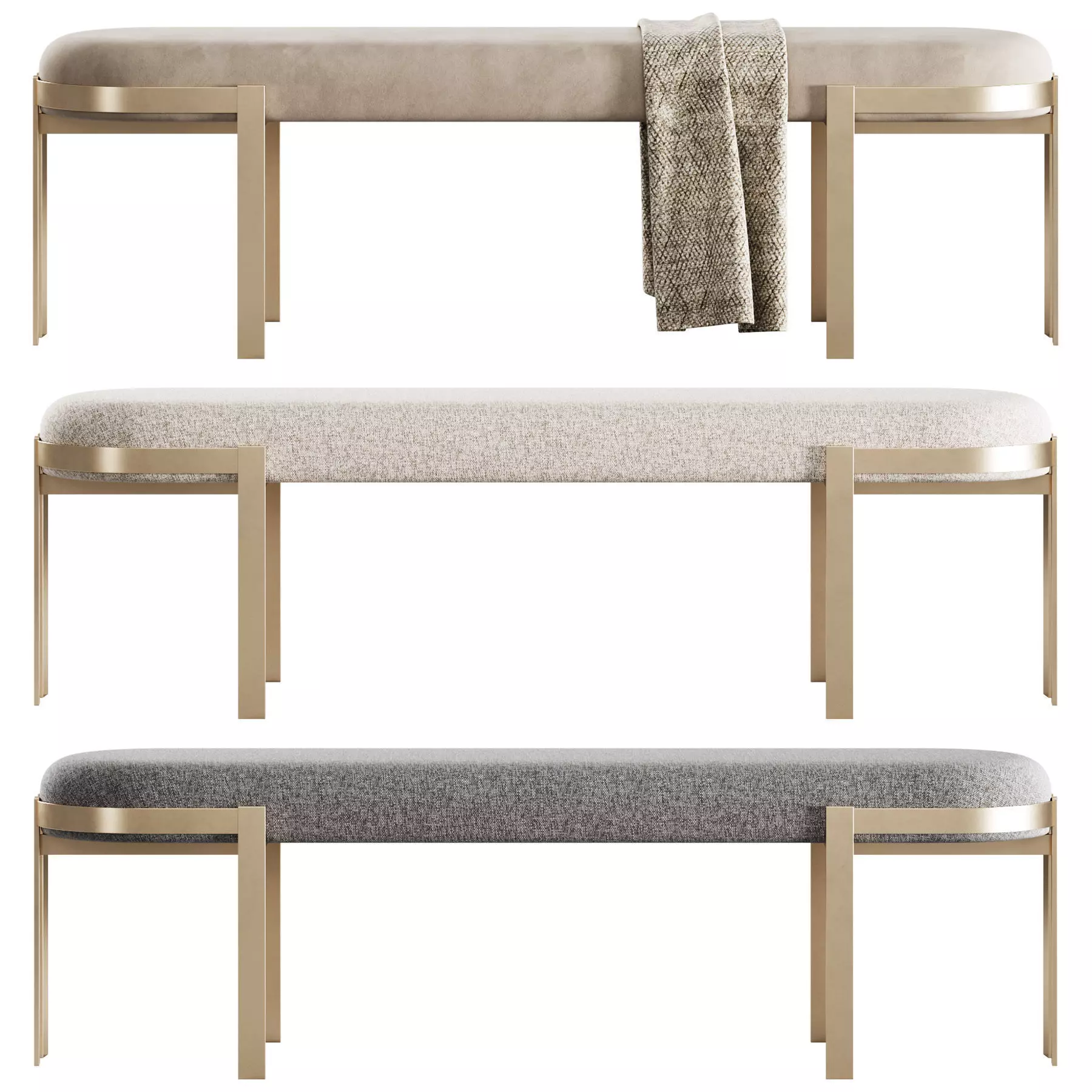 Elliott Bench By Kelly Wearstler 3D model_2