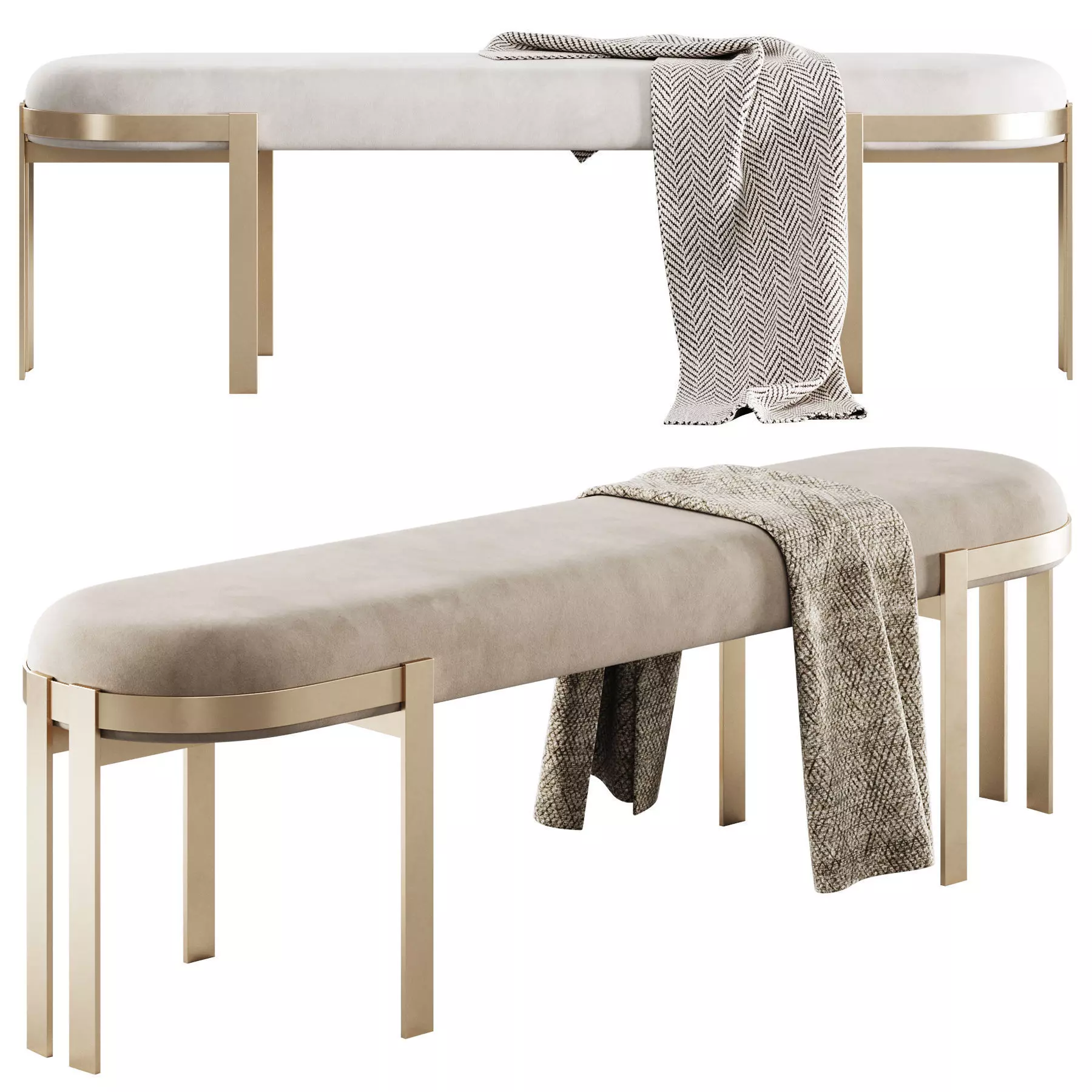 Elliott Bench By Kelly Wearstler 3D model_0