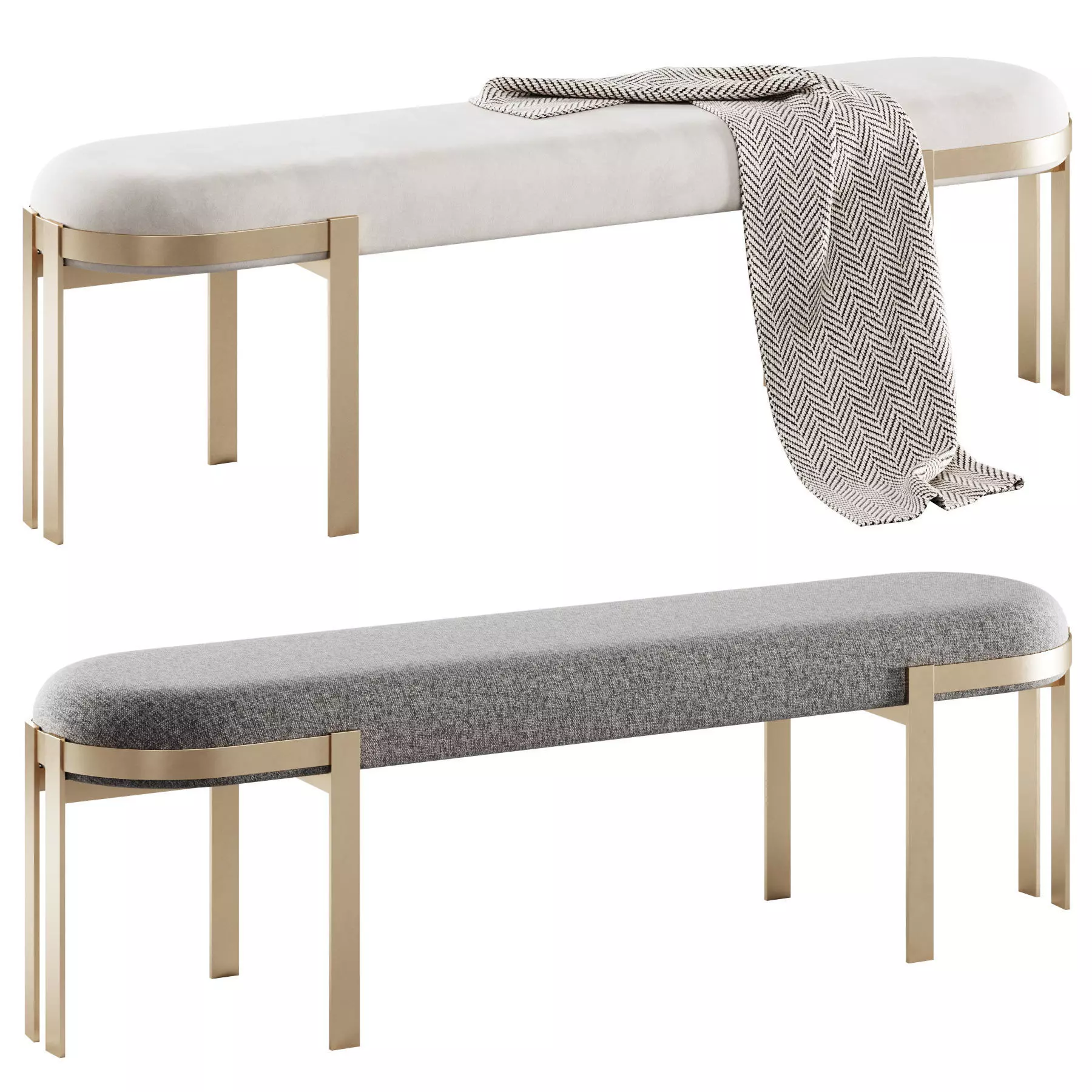 Elliott Bench By Kelly Wearstler 3D model_3