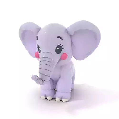 Purple Elephant Plush model pack