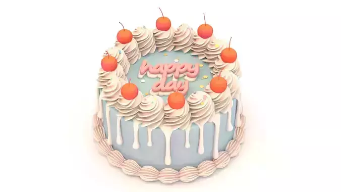 Blue Cake 1 - Stylized Blue Whole Cake