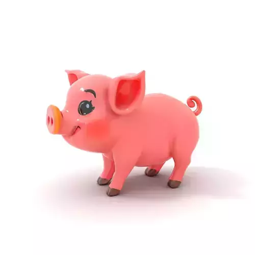 Smiling Pink Piglet model pack