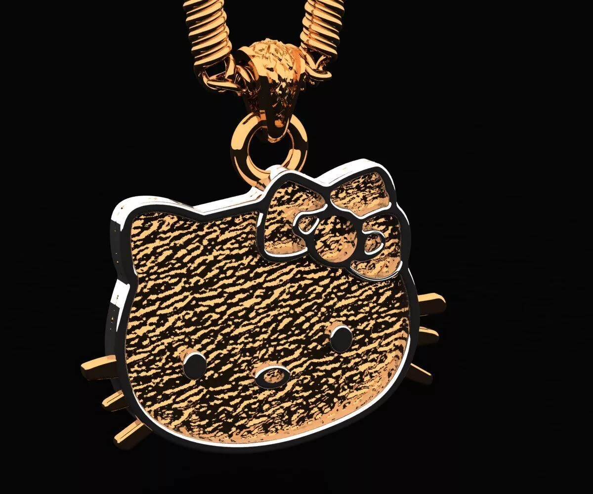 Hello Kitty Face Pendant 3D print model