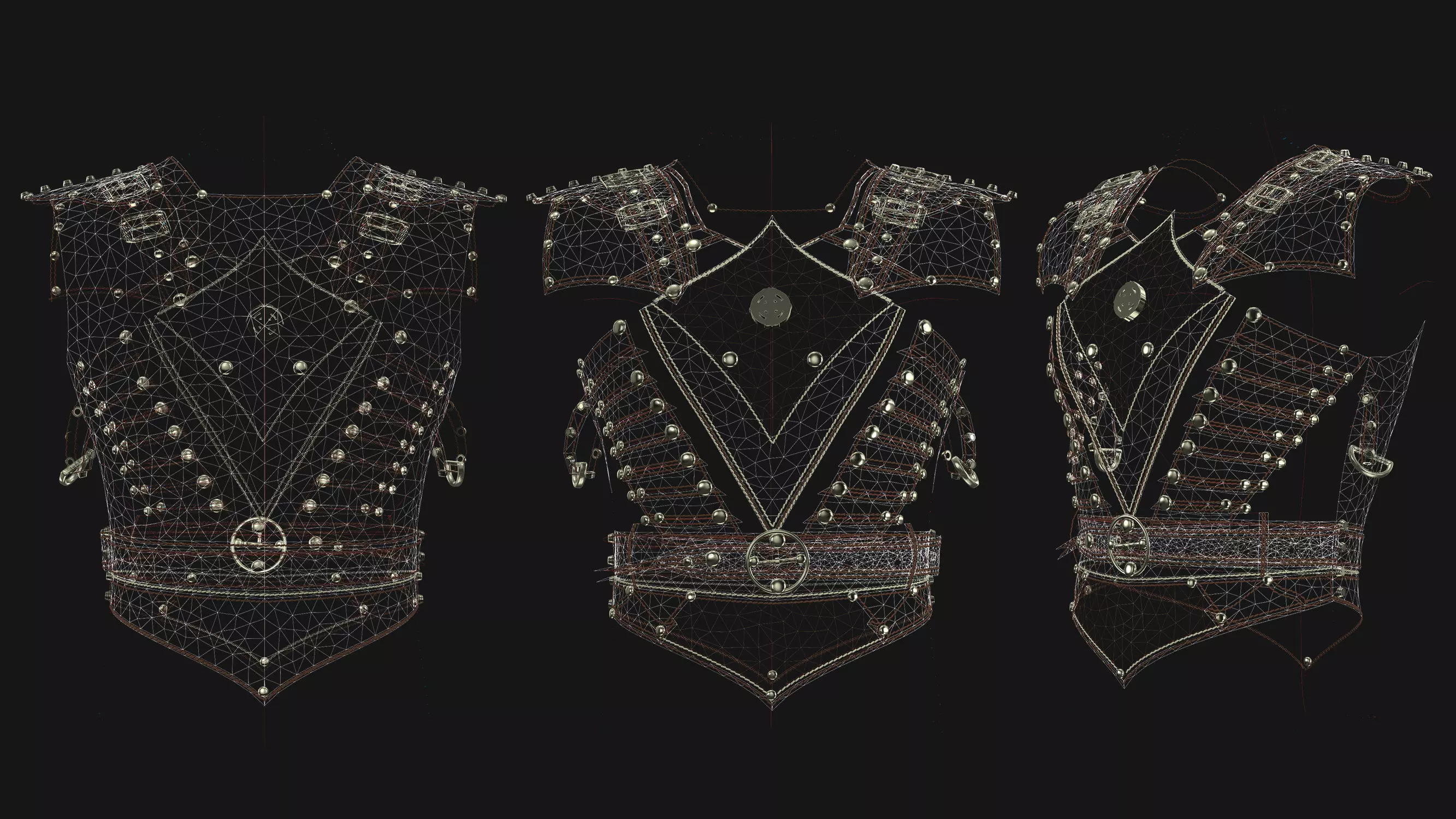 Male Armor Low-poly 3D model_3