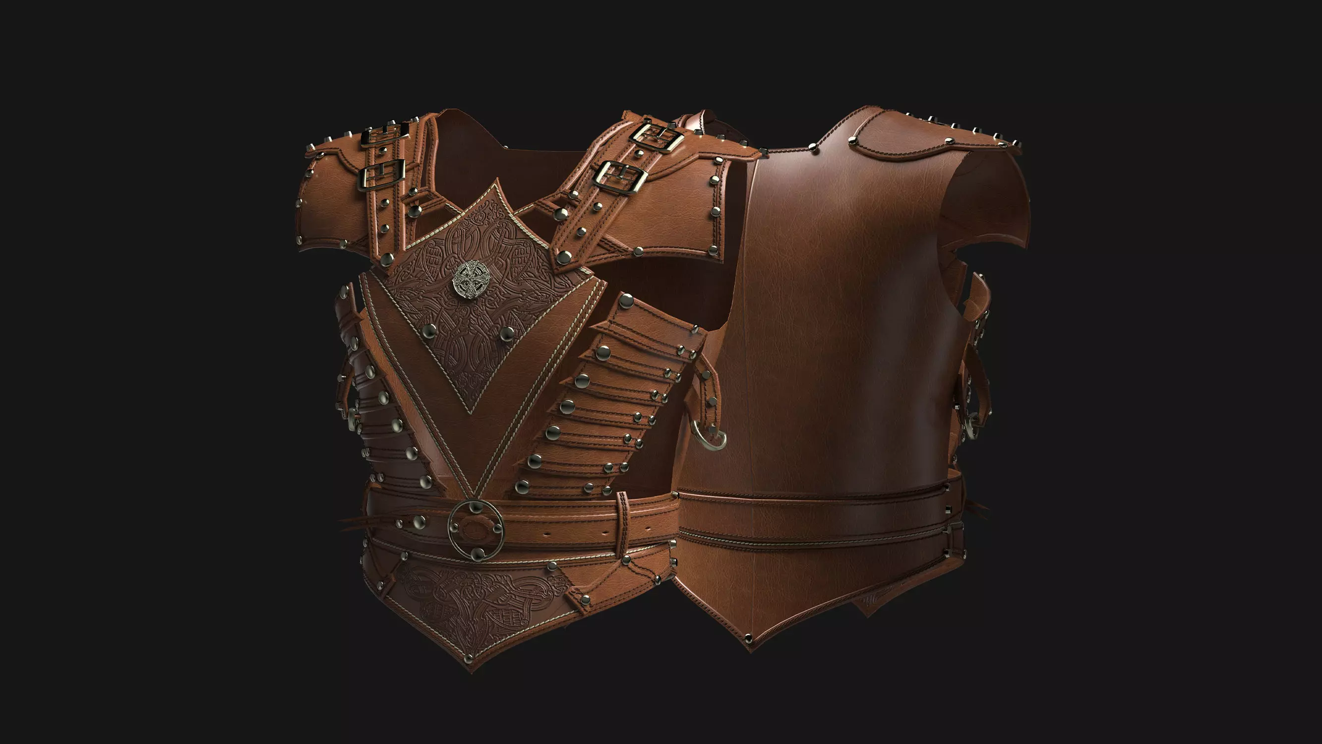 Male Armor Low-poly 3D model_4