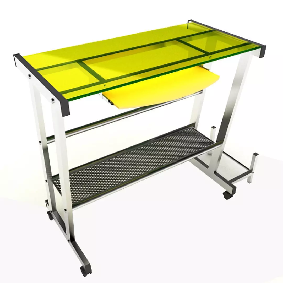 Steel Computer Table 3D model