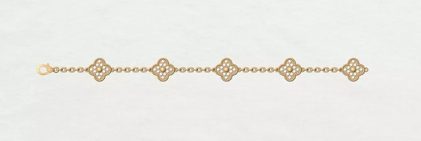 Alhambra Bracelet 3D print model_6