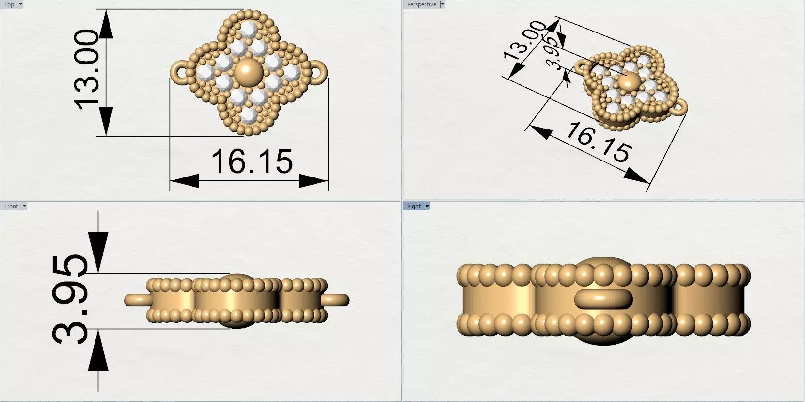 Alhambra Bracelet 3D print model_7